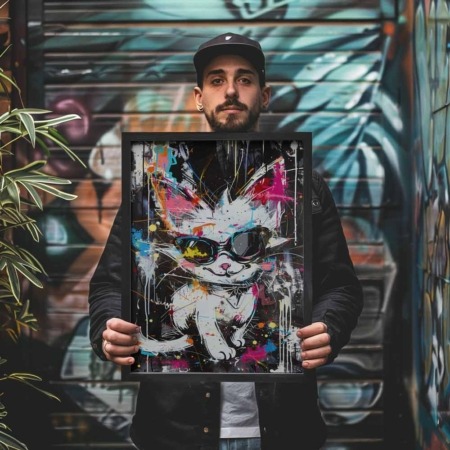 Street-Style Cat Art Graffiti