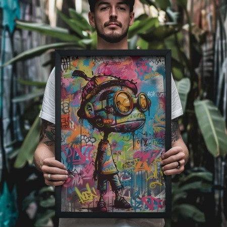 urban alien graffiti poster